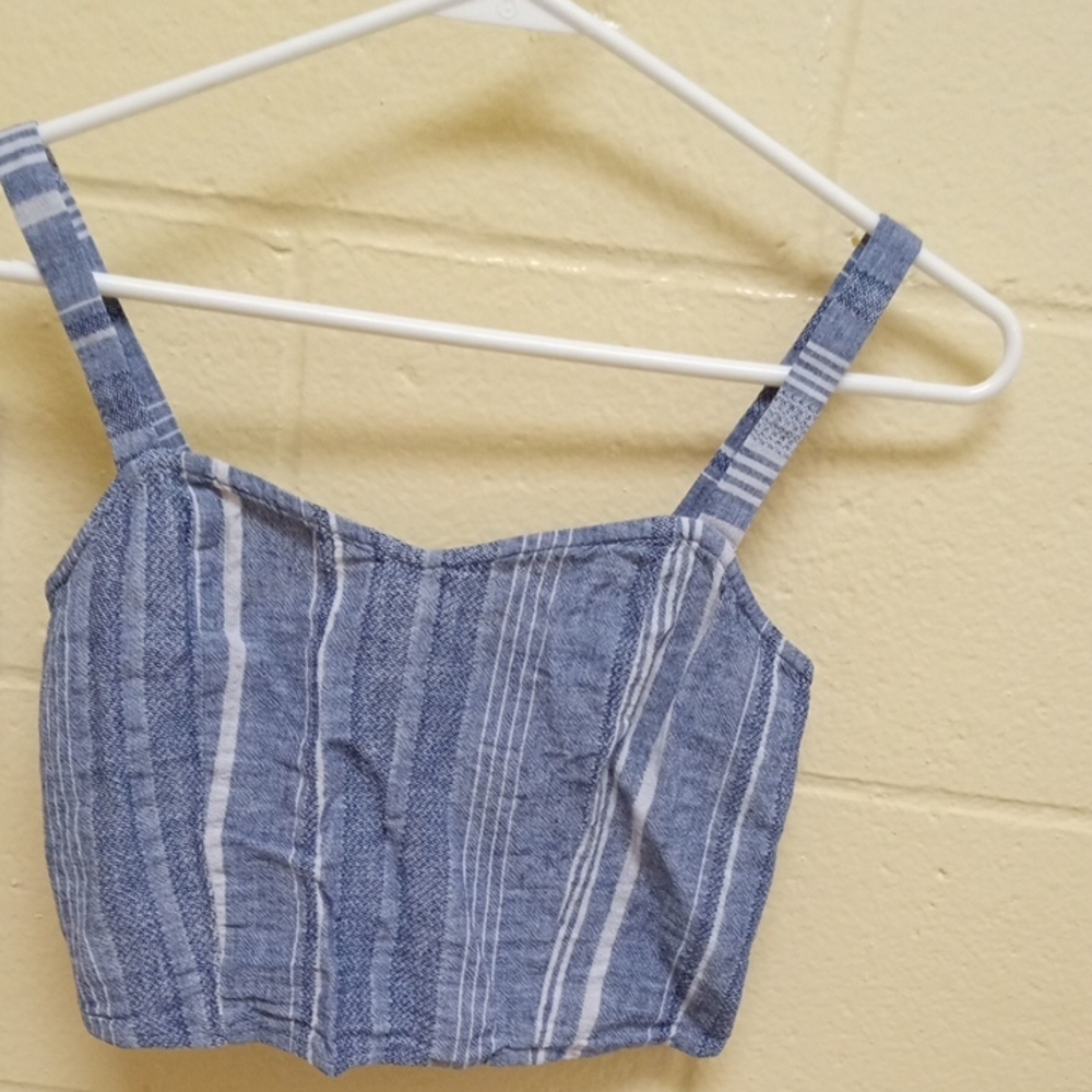 Express Linen Blend Cropped Women's Tank Top XS